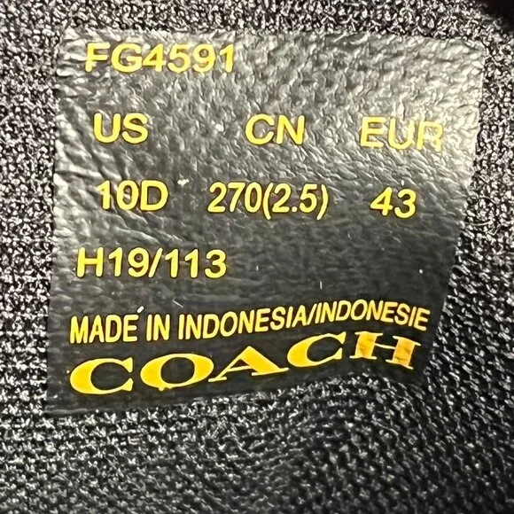 Coach Men's Tech Runner Sneakers FG4591 Size 10D | Signature Black Mesh & Tan - Picture 15 of 16